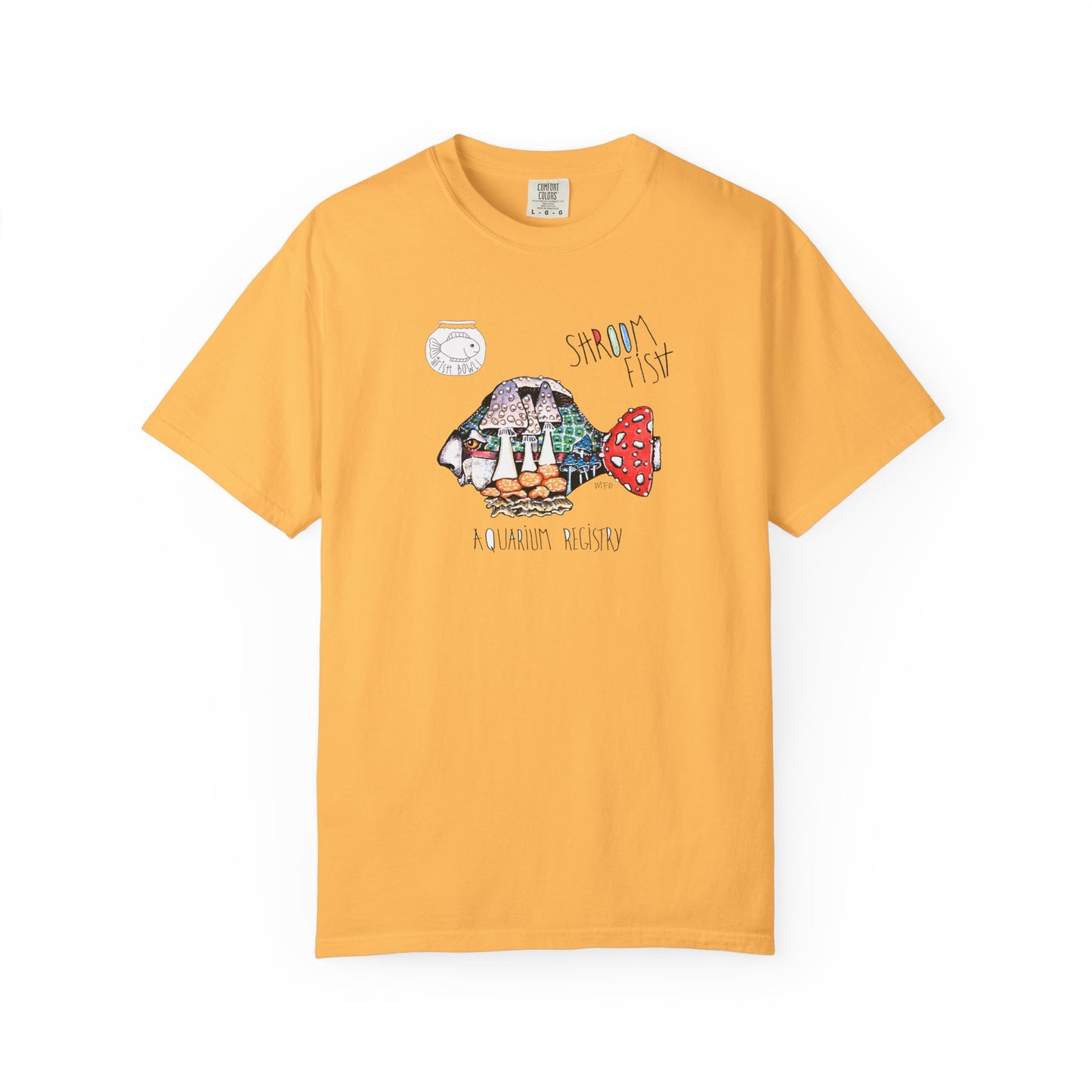 Mushroom Fish Unisex T-shirt - The Fishbowl Collection by artist Marie Frederique
