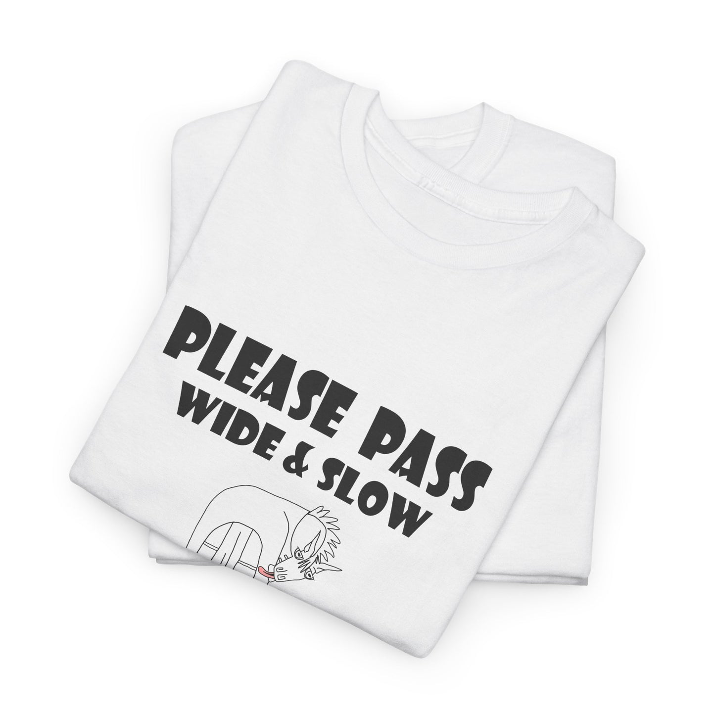 Equestrian safety awareness top - Please Pass Wide & Slow, I ❤️ My Hooman by artist Marie Frederique