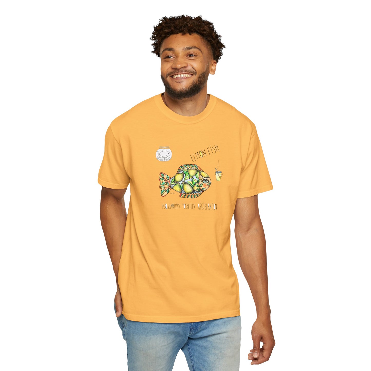 Lemon Fish Unisex T-shirt - The Fishbowl Collection by artist Marie Frederique