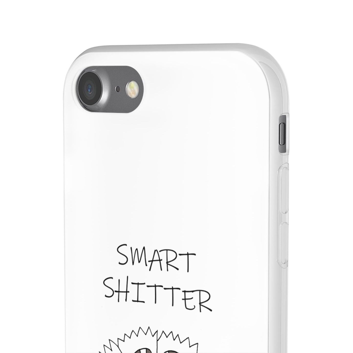 SMART SHITTER, with a Mandala Flower in black and white, Adult Humor phone case - Flexi Cases by artist Marie Frederique