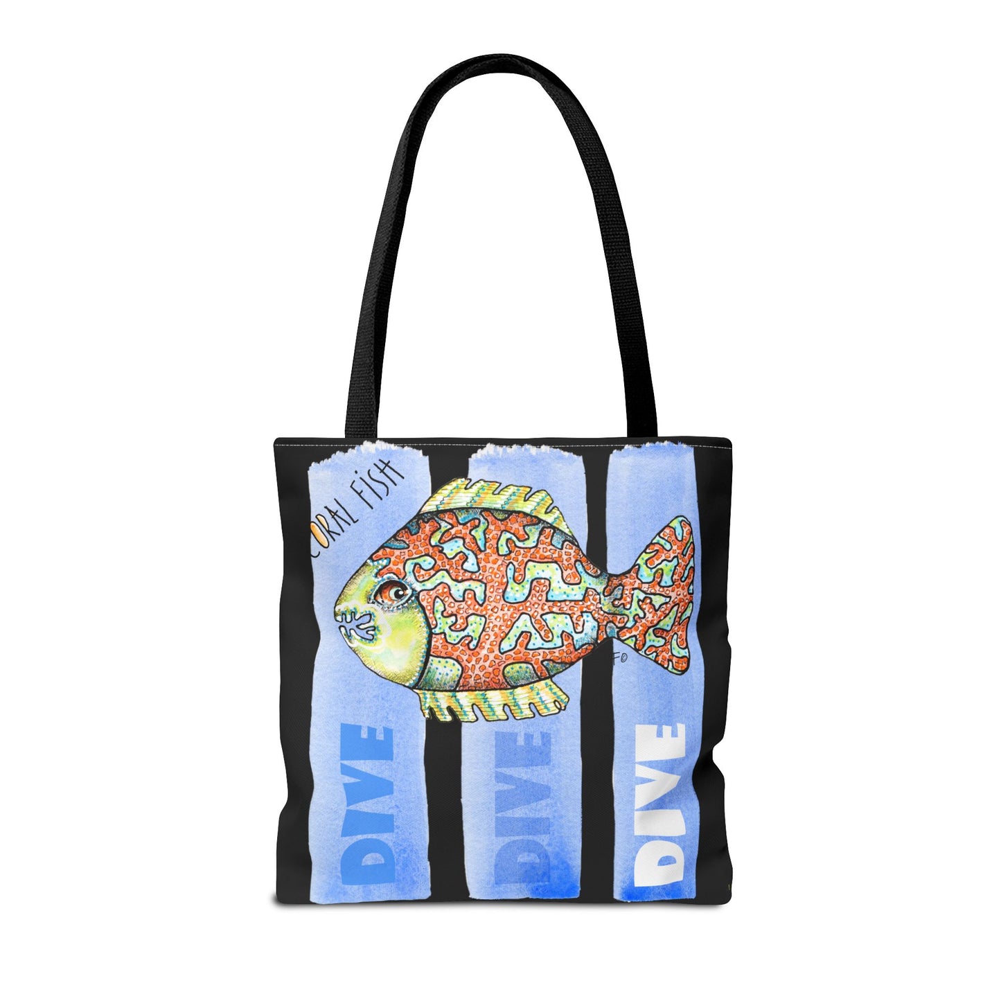 Scuba Dive Fish Tote Bag by artist Marie Frederique