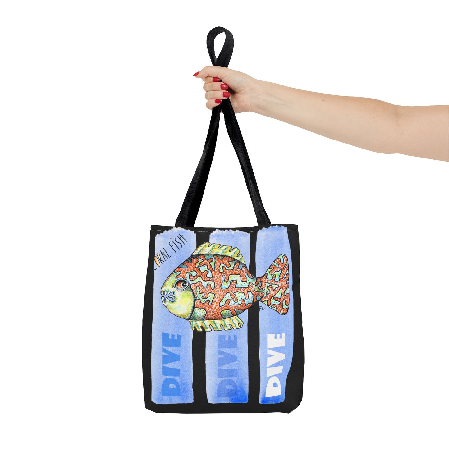 Scuba Dive Fish Tote Bag by artist Marie Frederique
