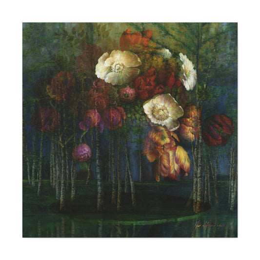 Floral, Suspended Garden Canvas Art Print by artist Marie Frederique