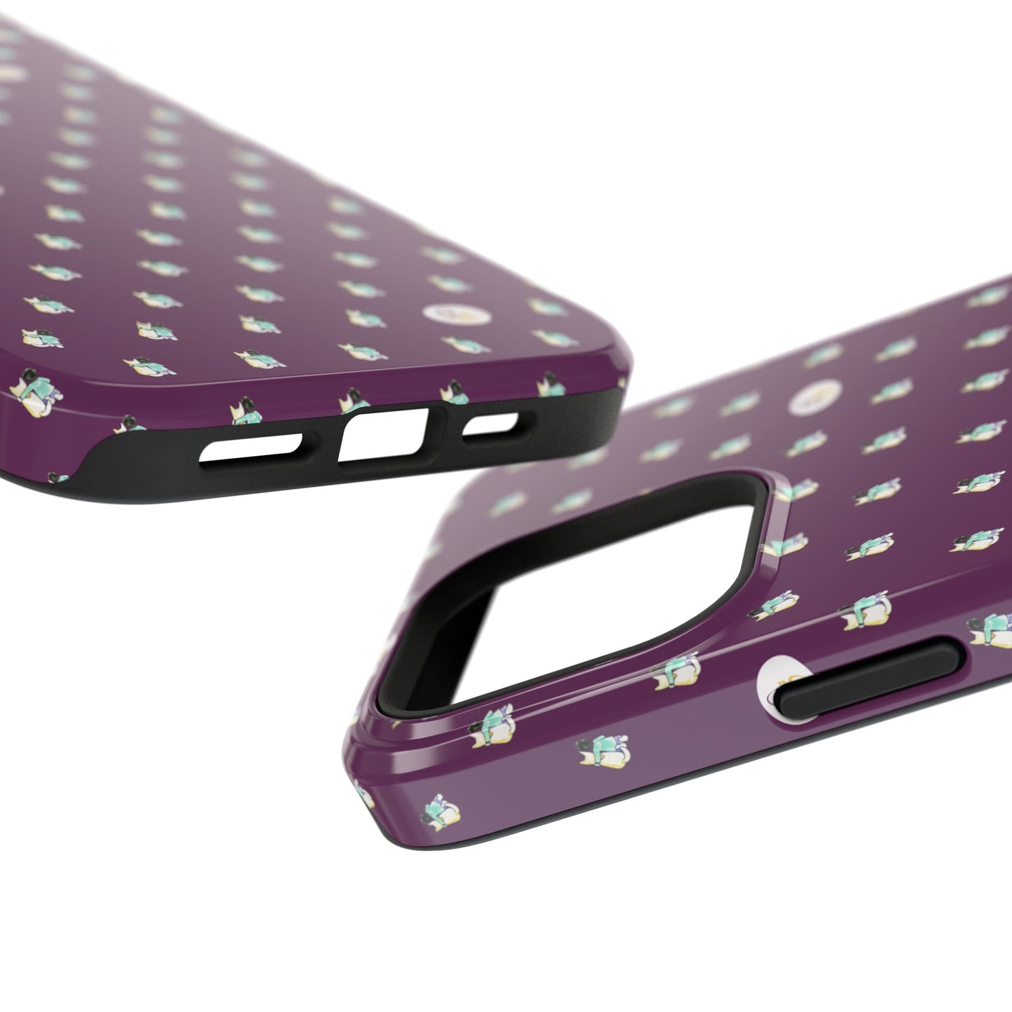 CTS Purple - repeat pattern boy and dog, Impact-Resistant Phone Cases by artist Marie Frederique