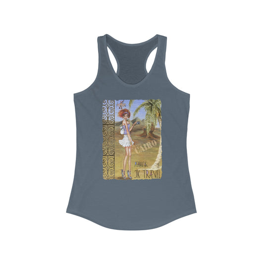 JK TRAVEL/PEANUT AIR, CAIRO - Women's Ideal Racerback Tank by artist Marie Frederique