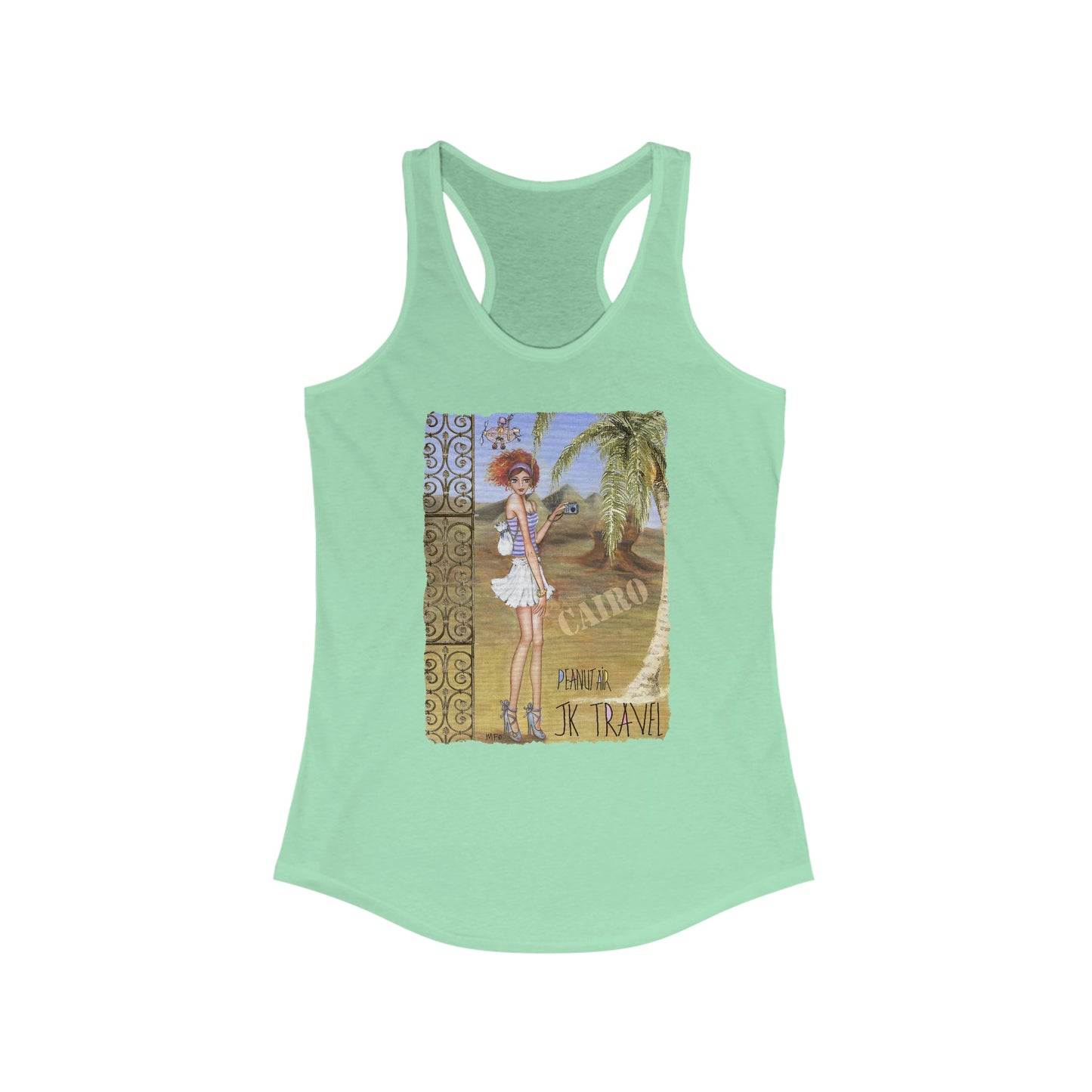 JK TRAVEL/PEANUT AIR, CAIRO - Women's Ideal Racerback Tank by artist Marie Frederique