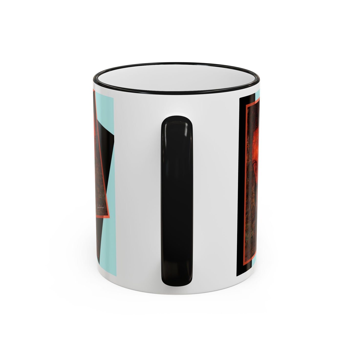 Mindfulness Accent Rim Mug — Zen Ceramic Coffee Cup (11oz, 15oz) by artist Marie Frederique