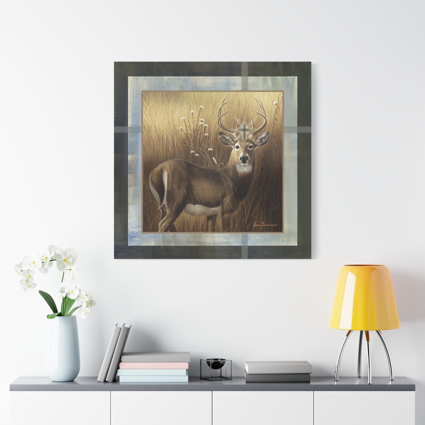 Deer Buck Canvas Wall Art – Stretched Matte canvas by artist Marie Frederique