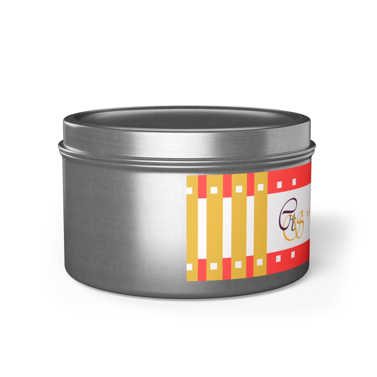 CTS #3 Candle Collection, "Mango Coconut" Scented Coconut Soy Wax Candle in a metal tin. 4 oz or 8 oz, 3 tin colors silver, black or gold