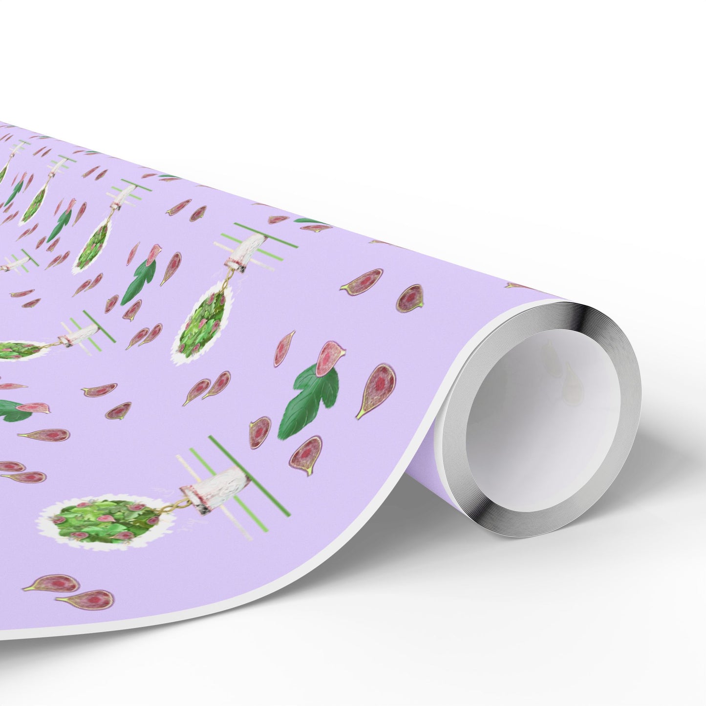 Wrapping Paper Roll — Pastel Fig Topiary Pattern (Lavender) by artist Marie Frederique