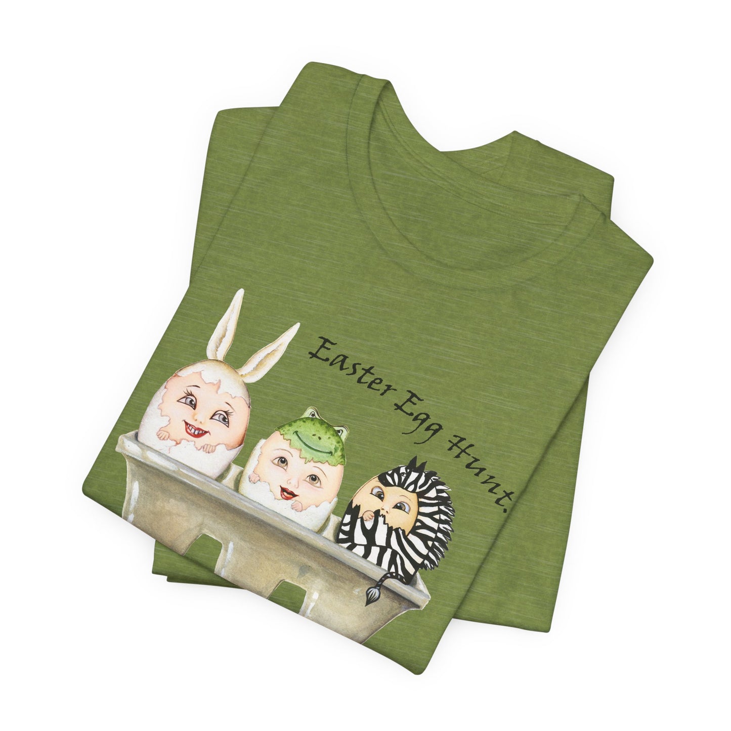 Easter Egg Hunt, Eggs in a crate - Unisex Heavy Cotton Tee by artist Marie Frederique