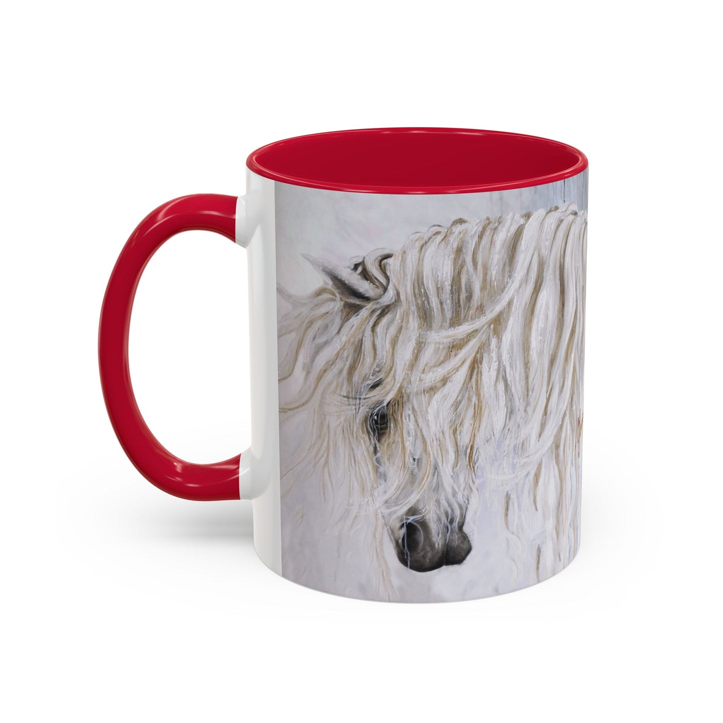 CTS - White horse with mane by Artist Marie Frederique