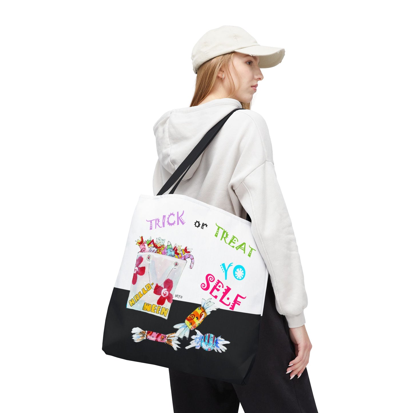 Halloween "Trick or Treat Yo Self" - Tote Bag by artist Marie Frederique