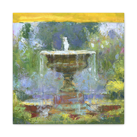 Fountain in the Garden II, Canvas Wall Art by artist Marie Frederique