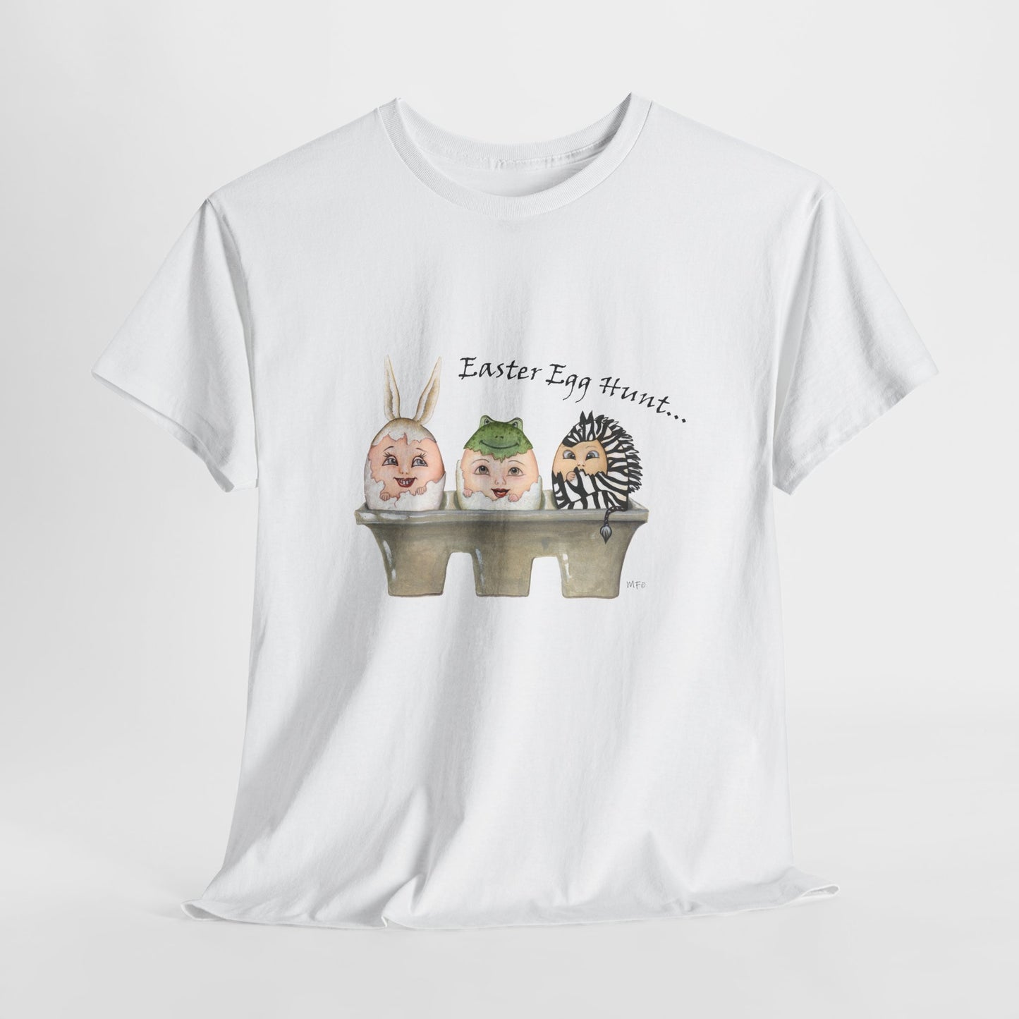 Easter Egg Hunt, Eggs in a crate - Unisex Heavy Cotton Tee by artist Marie Frederique