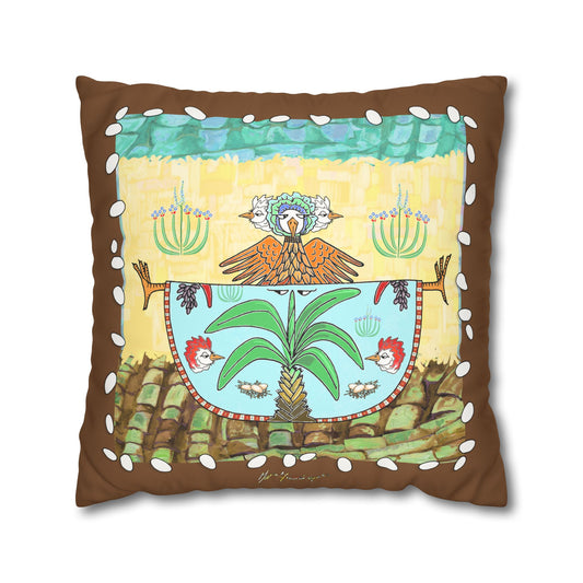 Chic Chick, Boho Faux Suede Pillowcase by artist Marie Frederique