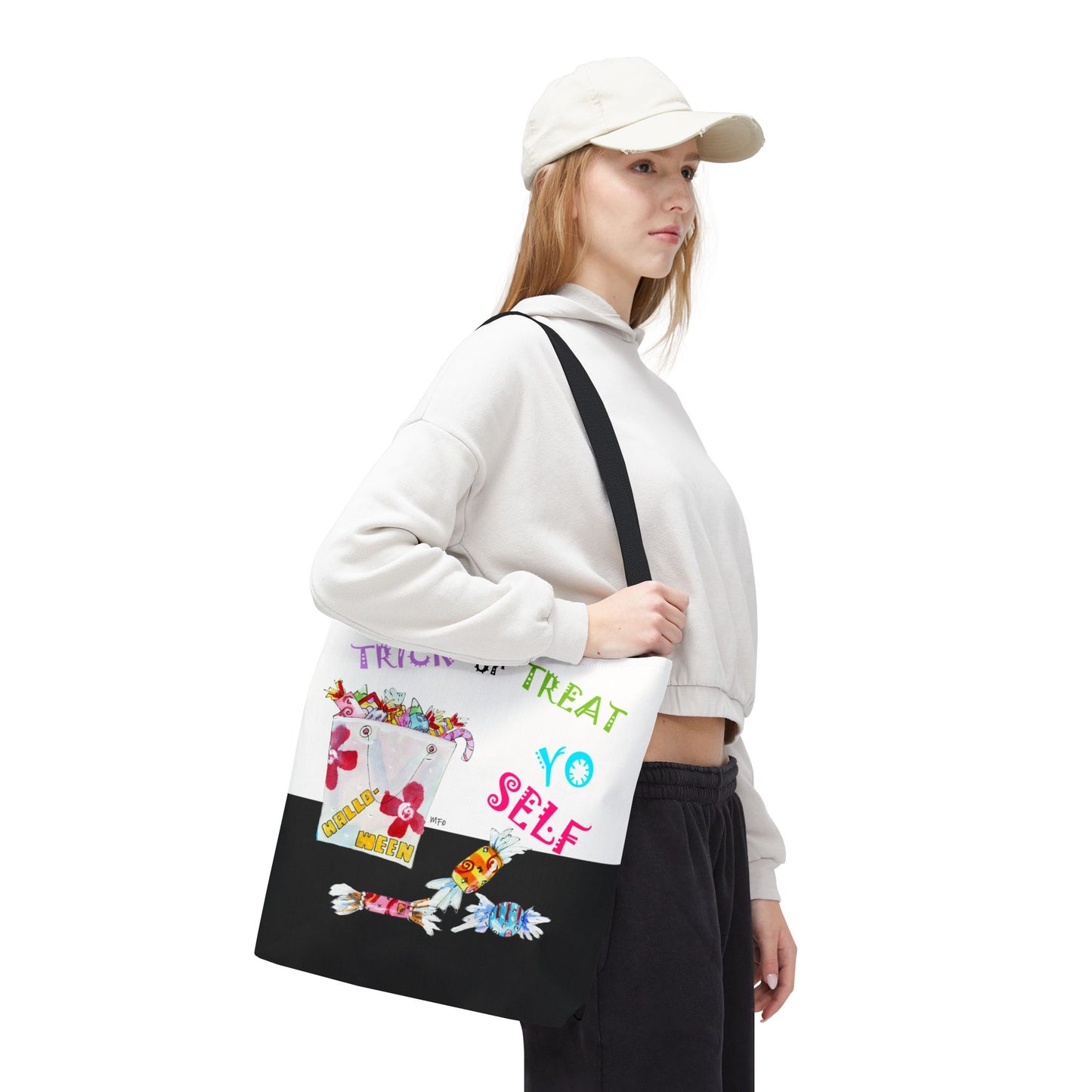 Halloween "Trick or Treat Yo Self" - Tote Bag by artist Marie Frederique