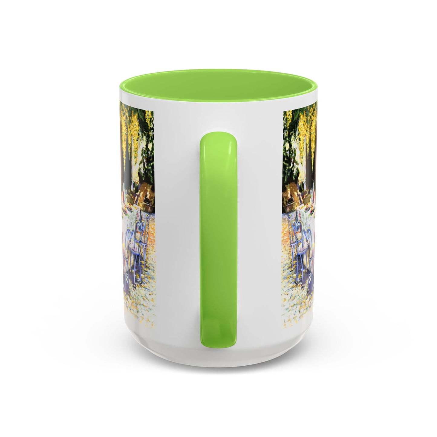 Summer Vibes, Summer pation lunch table - Colorful Mug by artist Marie Frederique