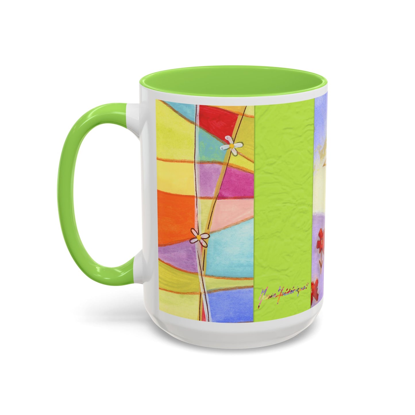 Colorful Dove, Peace offering - Colorful Mug by artist Marie Frederique