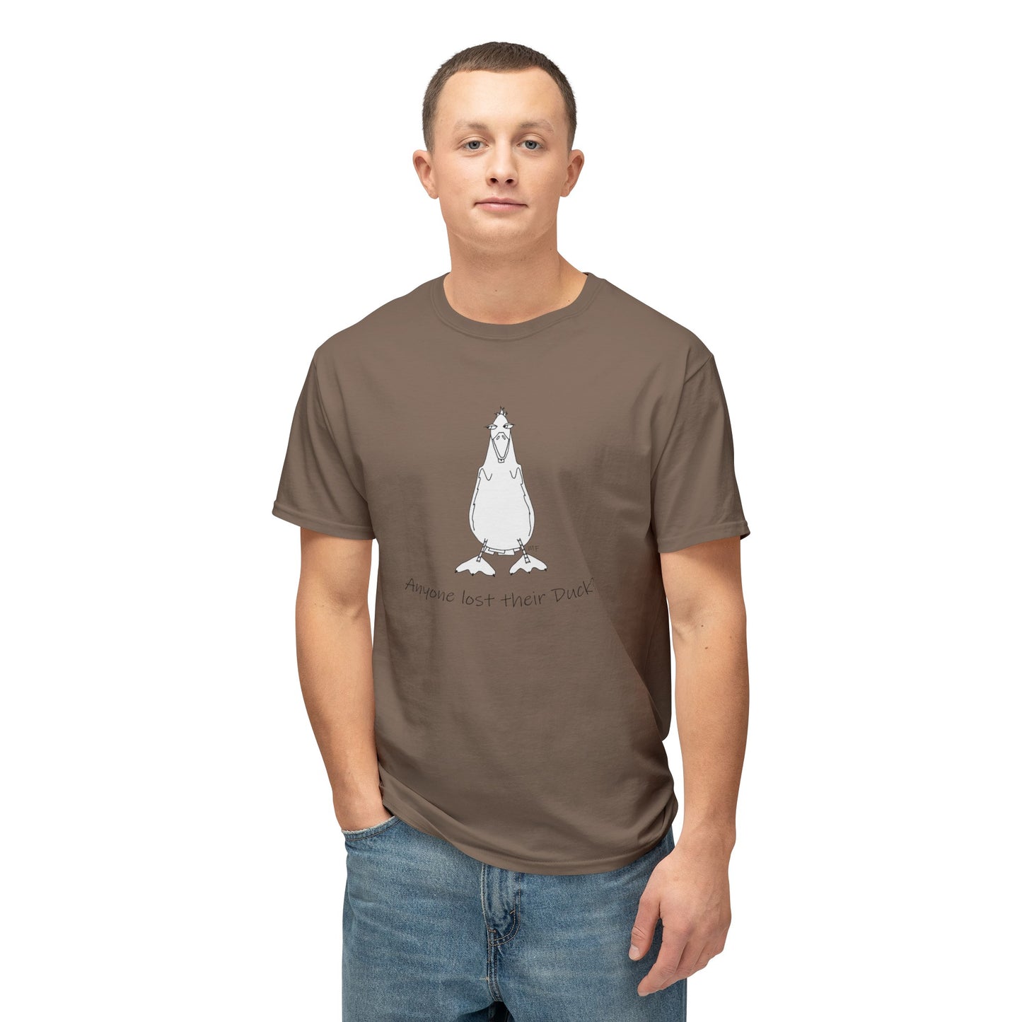 Duck Lovers - "Anyone lost their Duck?" Unisex HD Cotton™ T-shirt by artist Marie Frederique