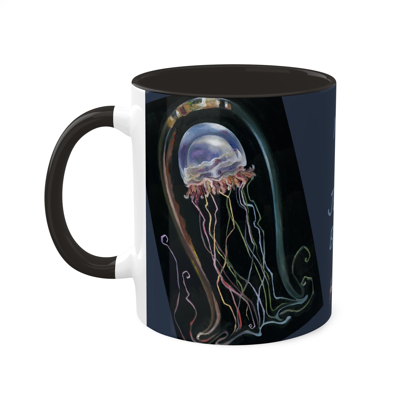 Jelly Fish - "Not a Jelly Bean" Colorful Mugs, 11oz by artist Marie Frederique