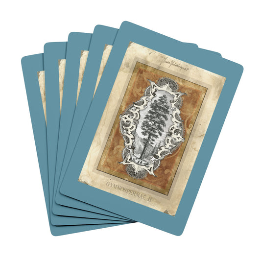 Parchment Dendrology Blue Elegant Vintage Poker Playing Cards Set - Perfect for Game Nights & Collectors by artist Marie Frederique