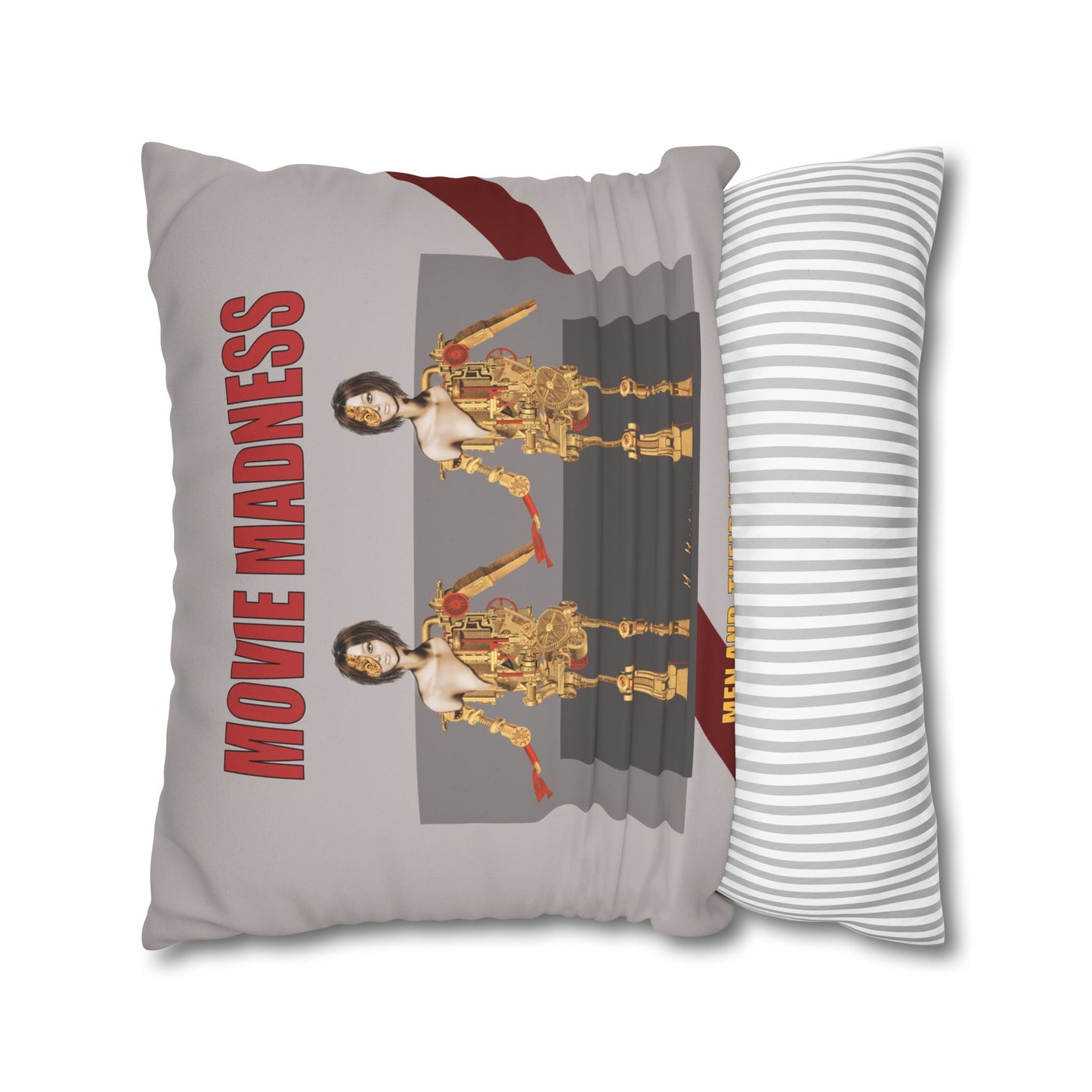 Movie Madness Faux Suede Square Pillowcase by artist Marie Frederique