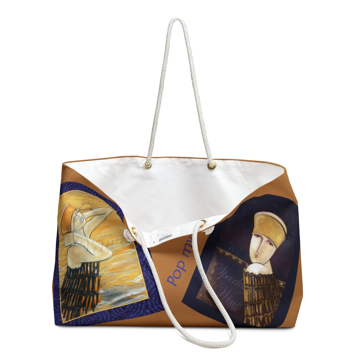 New Year/Celebration, Pop my Cork! Weekender Bag by artist Marie Frederique