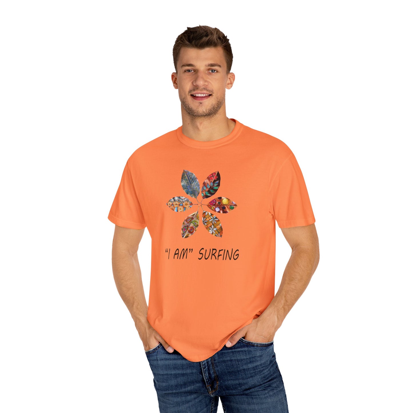 Leaf Wheel Unisex Surfing T-shirt by artist Marie Frederique