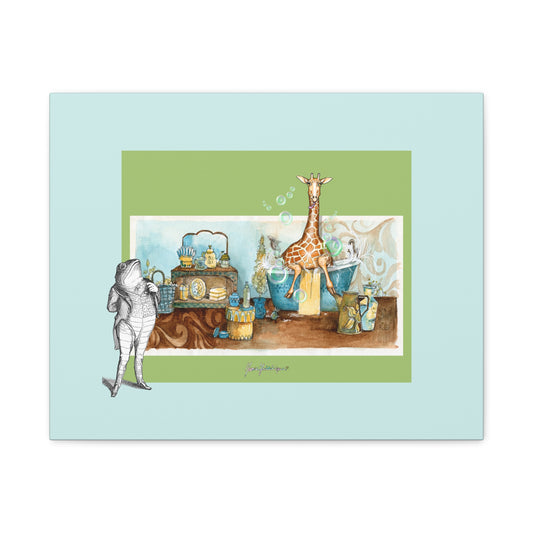 Giraffe Nursery Canvas Art — Whimsical Baby Room Wall Decor by artist Marie Frederique