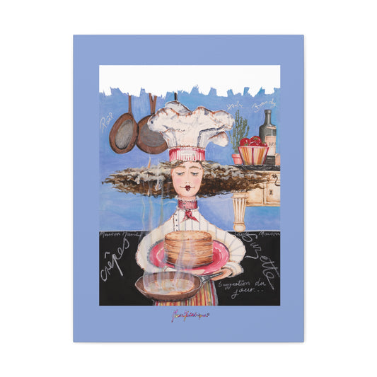 Chef Art Canvas Print — Crepe Susette from Chefetteville collection by artist Marie Frederique
