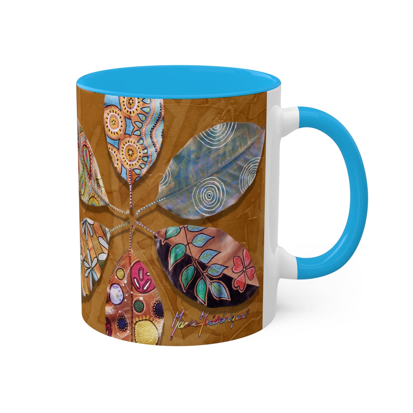 I AM Surfing, Colorful Mug in 6 color options, Black, Red, Golden yellow, Light green, Light Blue and Cambridge Blue. 11oz By Artist Marie Frederique