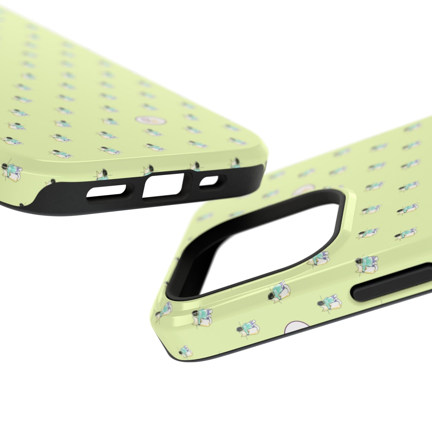 CTS Light Green - repeat pattern boy and dog, Impact-Resistant Phone Cases by artist Marie Frederique