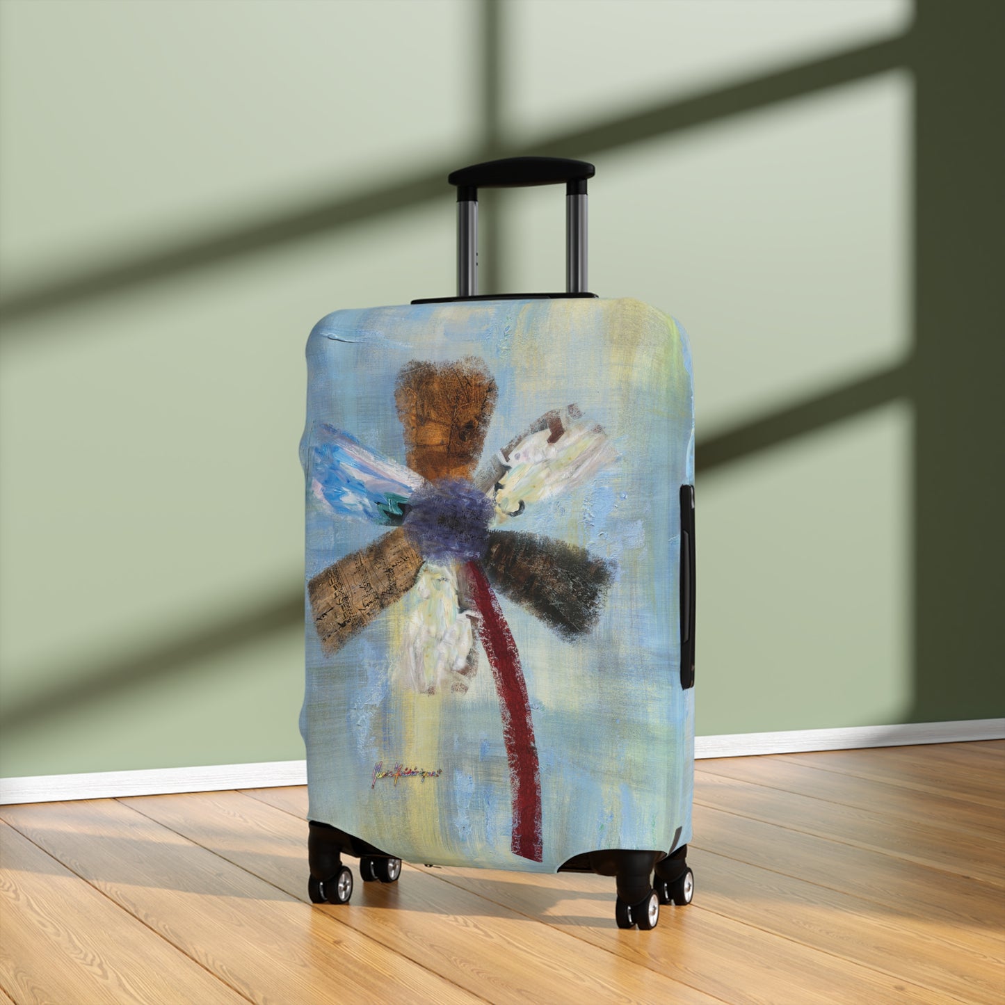 Luggage Cover, abstract flower by artist Marie Frederique