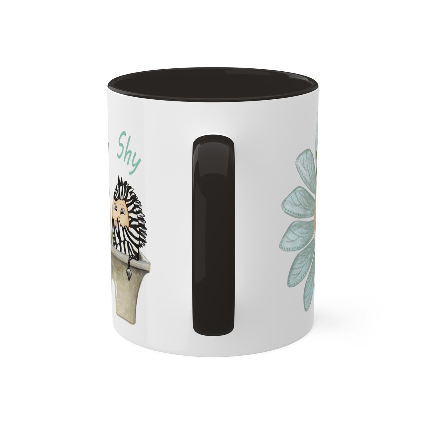 Whimsical Egg Crate 2, Colorful Mug in black, pink or green, 11oz by Artist Marie Frederique