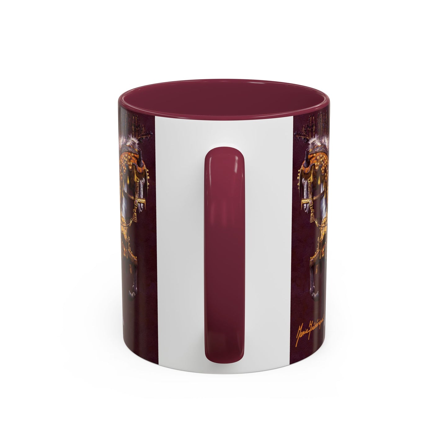 Horse in Antique Ceremonial Gold - Colorful Mug by Artist Marie Frederique