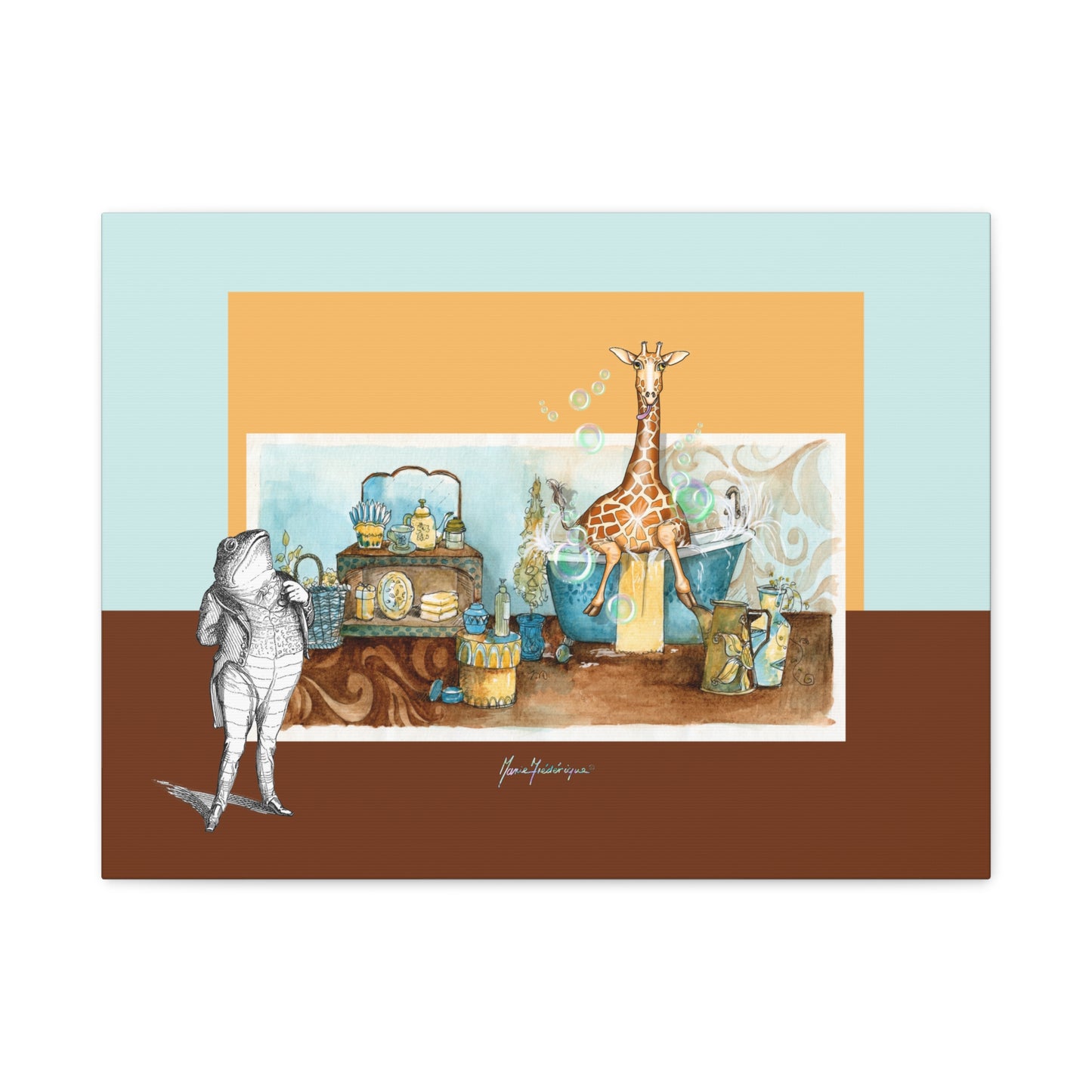 Giraffe Nursery Canvas Wall Art - Baby Room Decor by artist Marie Frederique