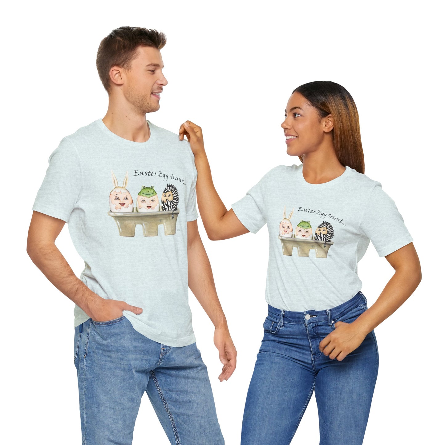 Easter Egg Hunt, Eggs in a crate - Unisex Heavy Cotton Tee by artist Marie Frederique