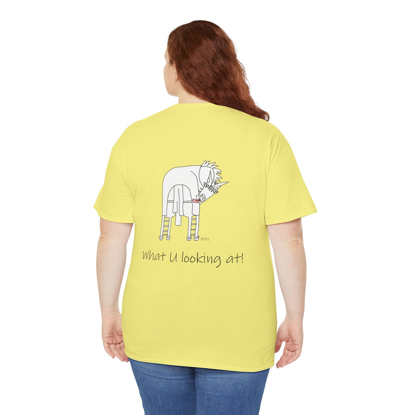 Funny Horse Butt (Back print only, front is blank) Unisex Tee by artist Marie Frederique
