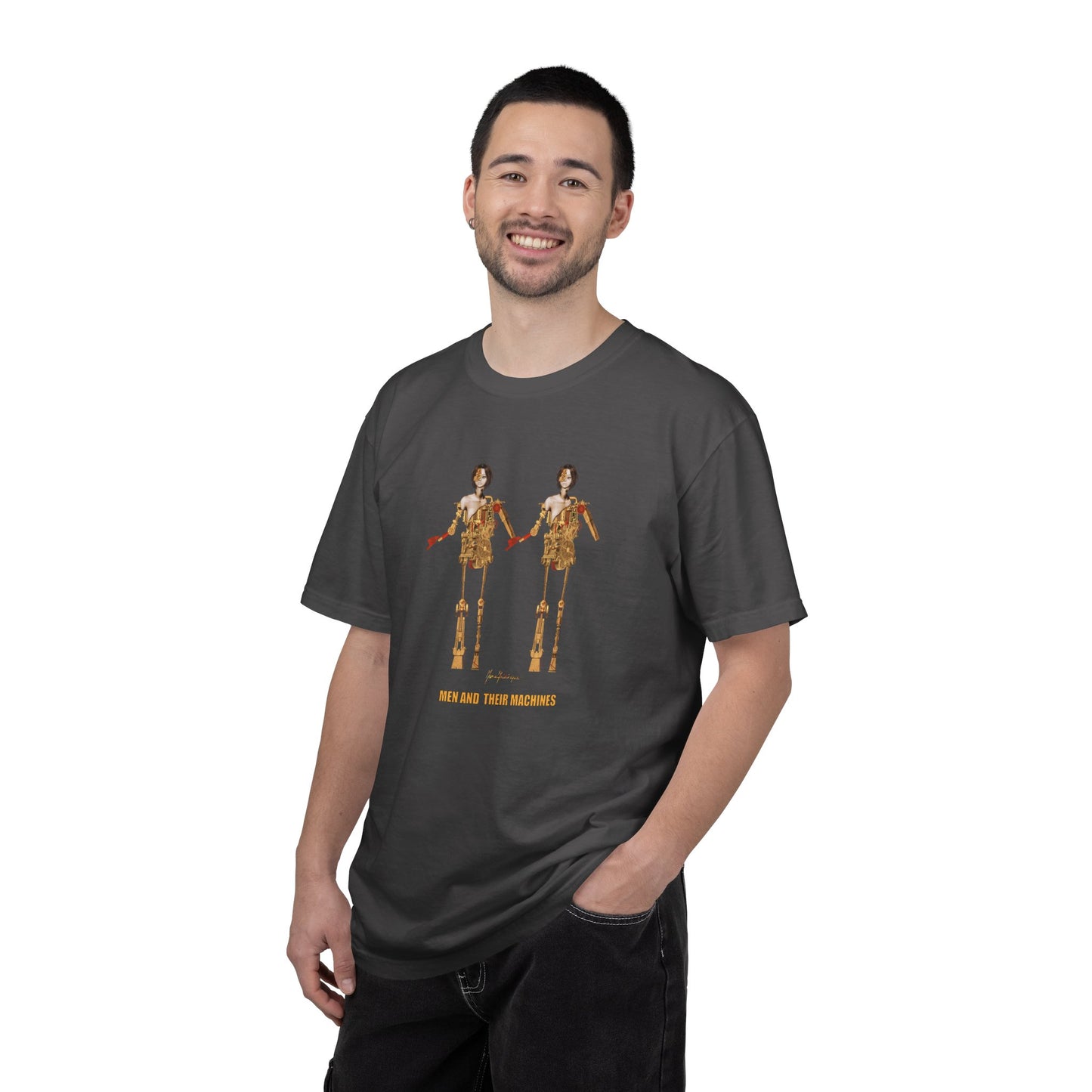Men and their machines, Robot T-Shirt — by artist Marie Frederique