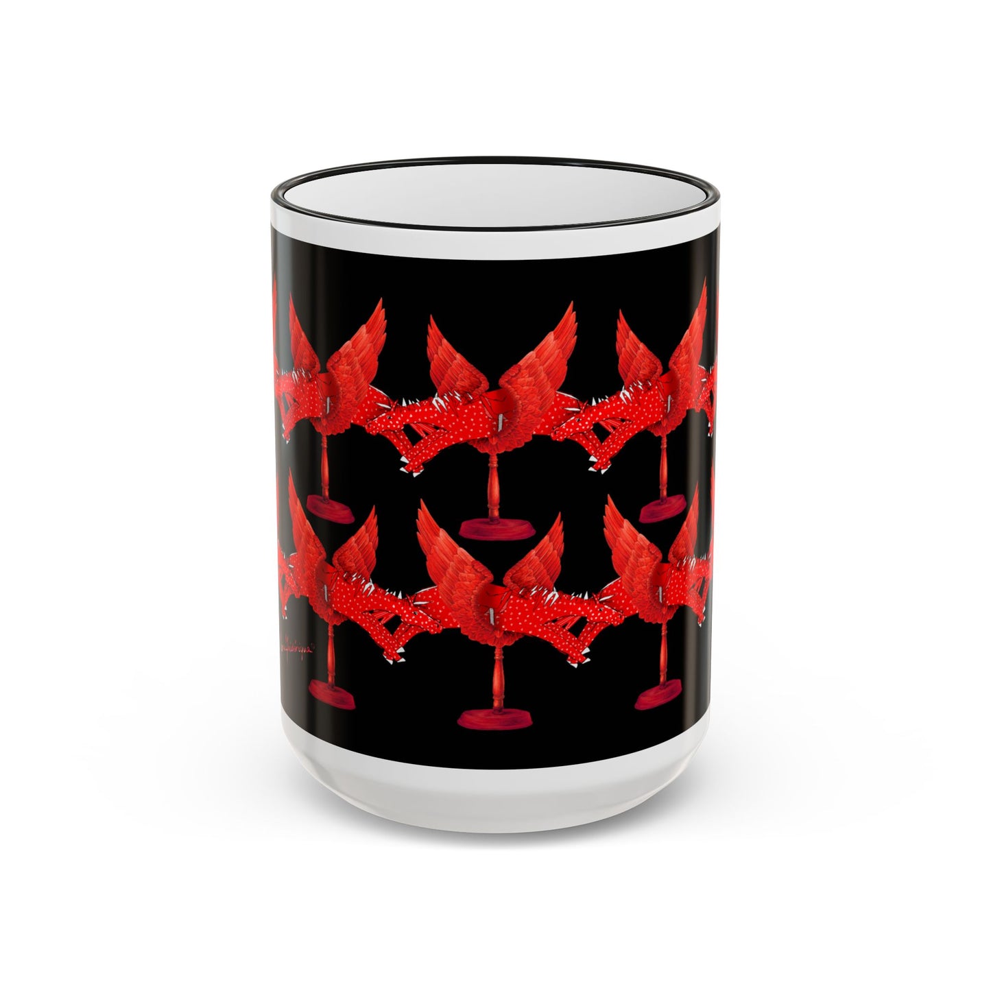 Chestnut mare Pattern Accent Rim Mug (11oz/15oz) by artist Marie Frederique