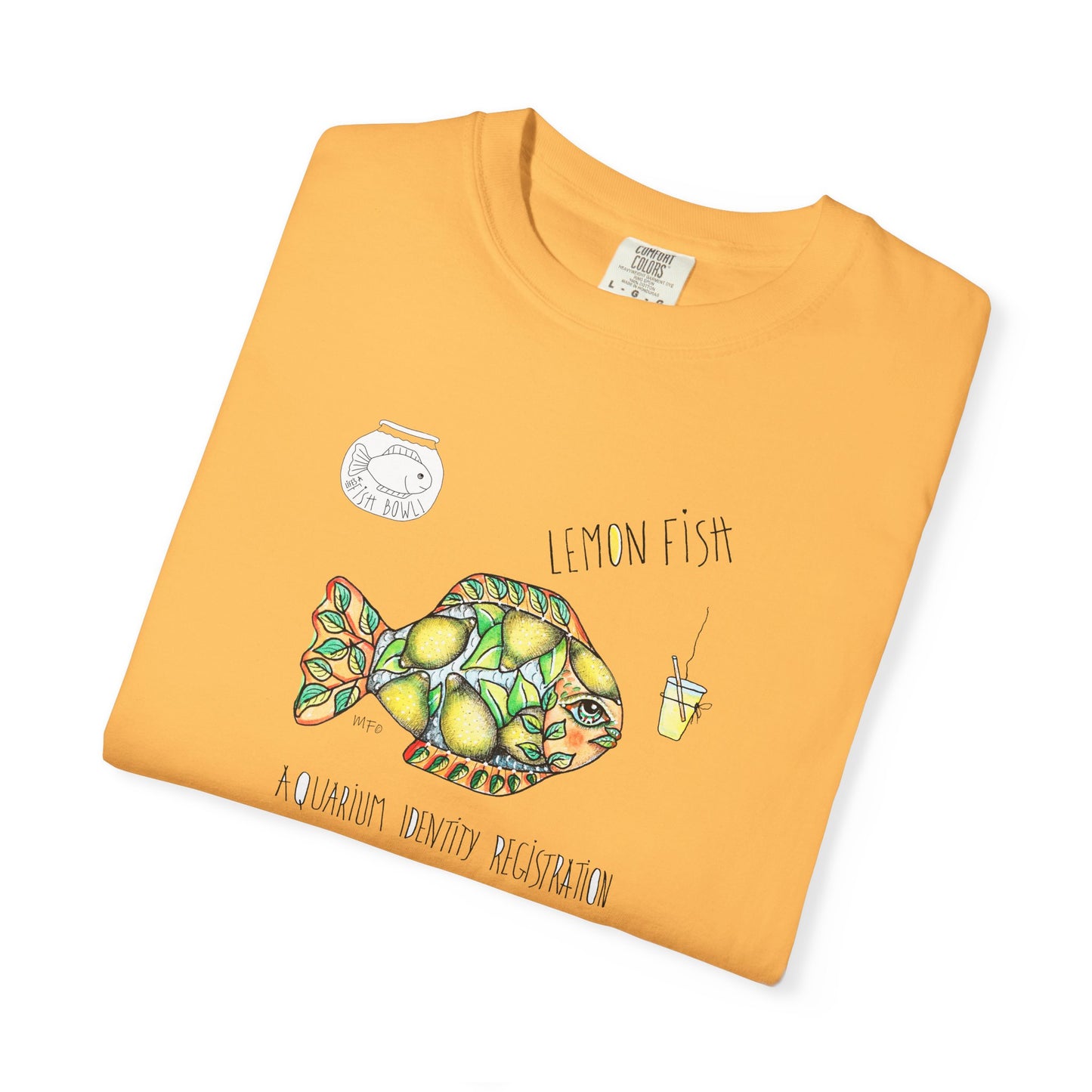 Lemon Fish Unisex T-shirt - The Fishbowl Collection by artist Marie Frederique