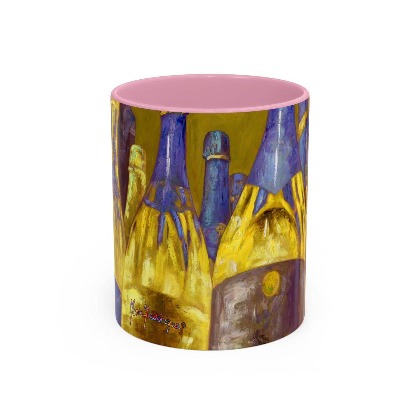 Celebration Pop my Cork! Colorful Mugs (11oz, 15oz) by artist Marie Frederique