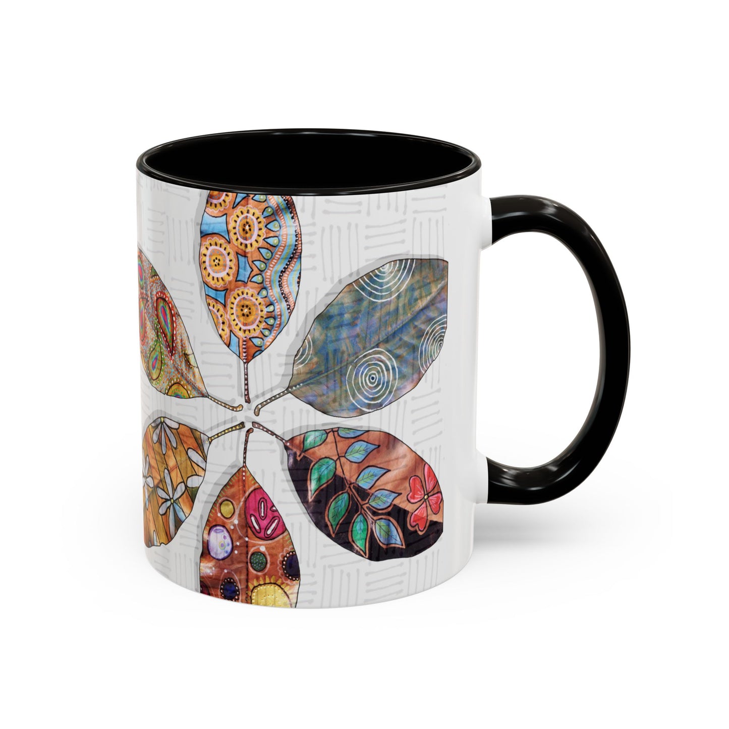 Painted Leaves Mug by Artist Marie Frederique