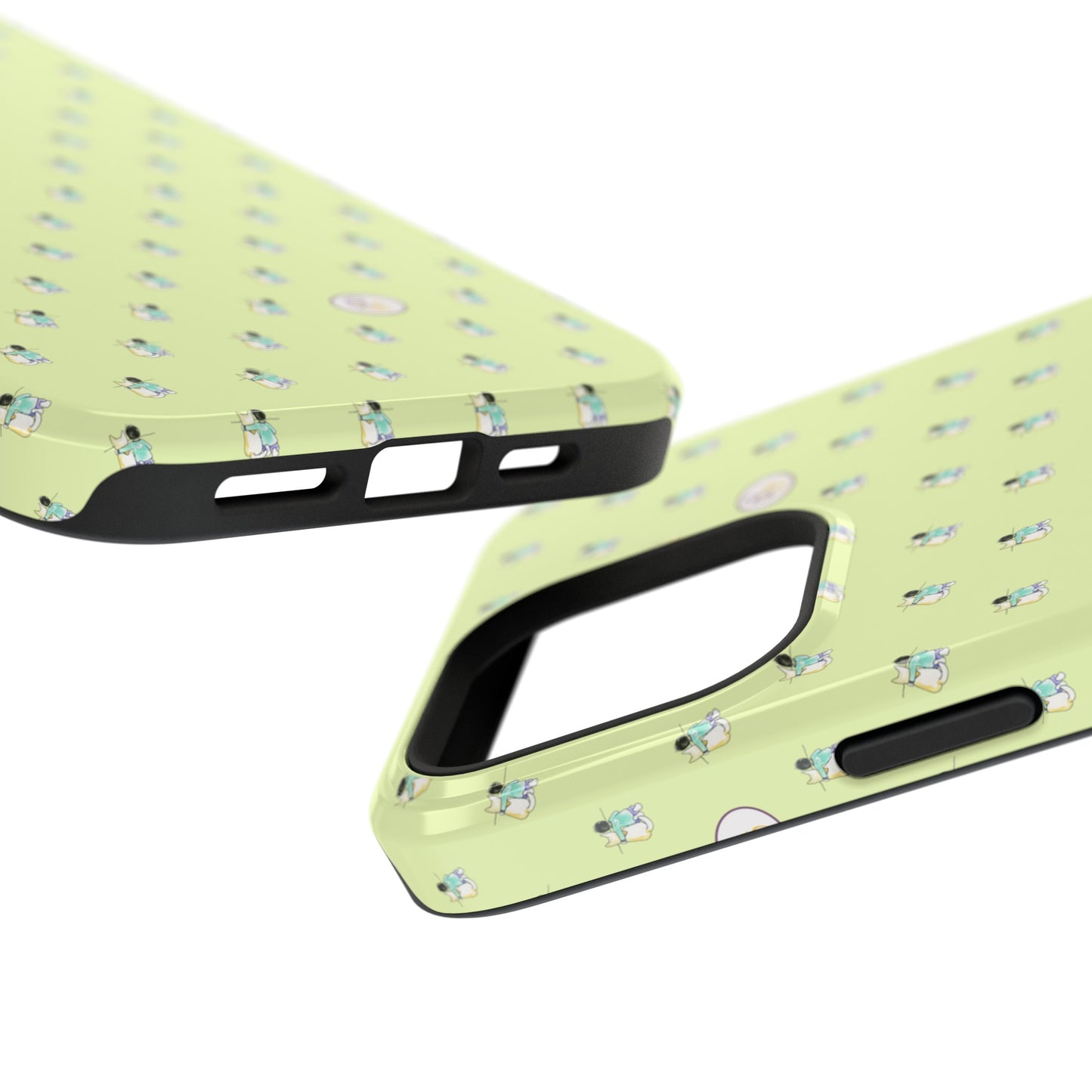 CTS Light Green - repeat pattern boy and dog, Impact-Resistant Phone Cases by artist Marie Frederique