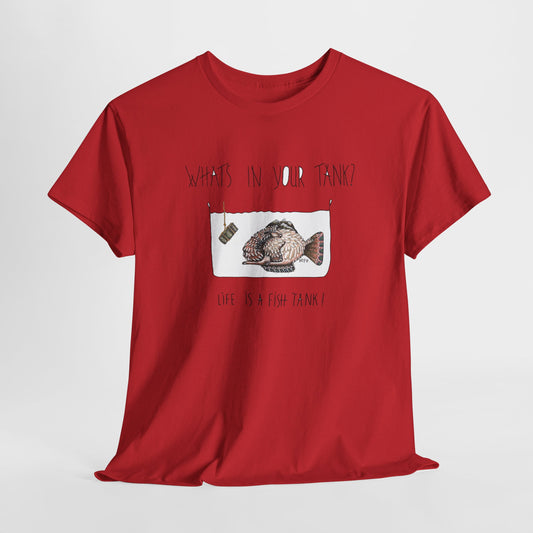 Fish Tank Collection, Lama Fish Aquarium T-Shirt by artist Marie Frederique