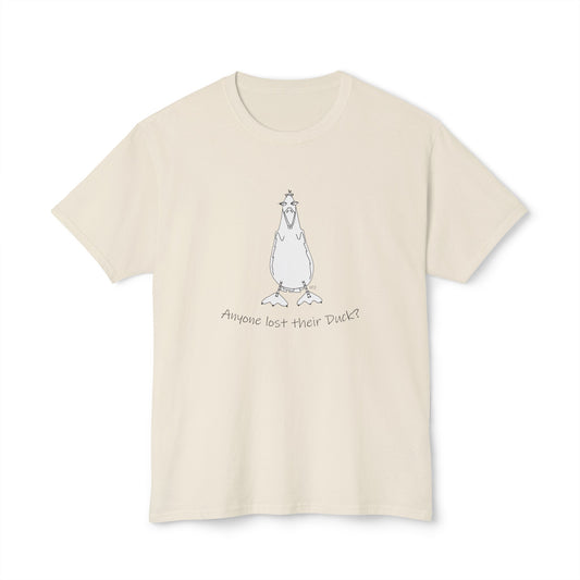 Duck Lovers - "Anyone lost their Duck?" Unisex HD Cotton™ T-shirt by artist Marie Frederique