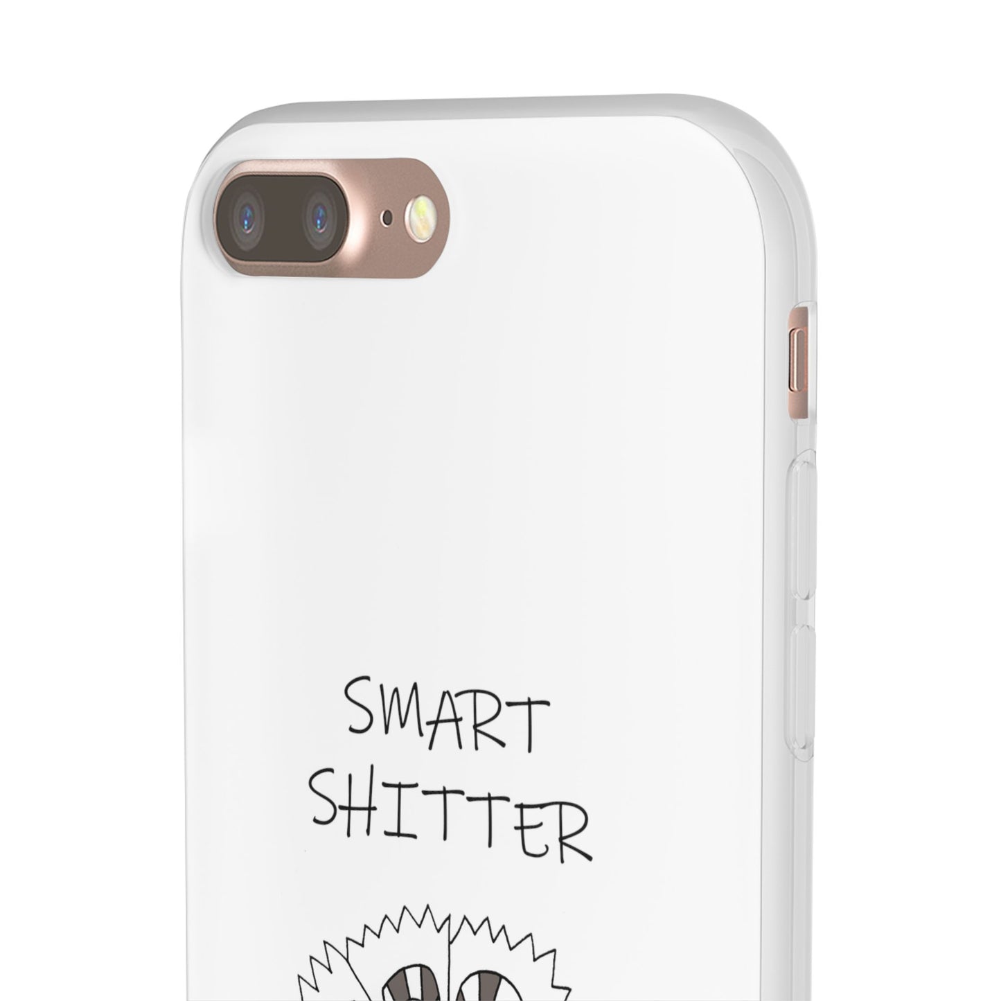 SMART SHITTER, with a Mandala Flower in black and white, Adult Humor phone case - Flexi Cases by artist Marie Frederique