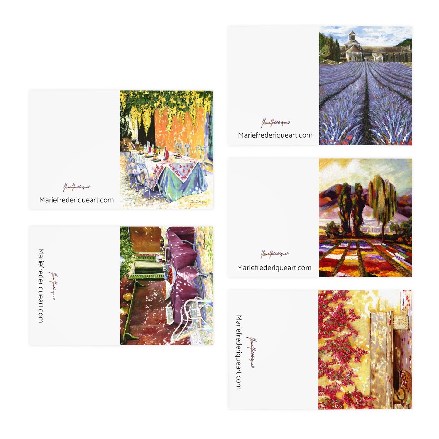 My Happy Place - Collection of floral summer landscaped Greeting Cards (5-Pack) by artist Marie Frederique