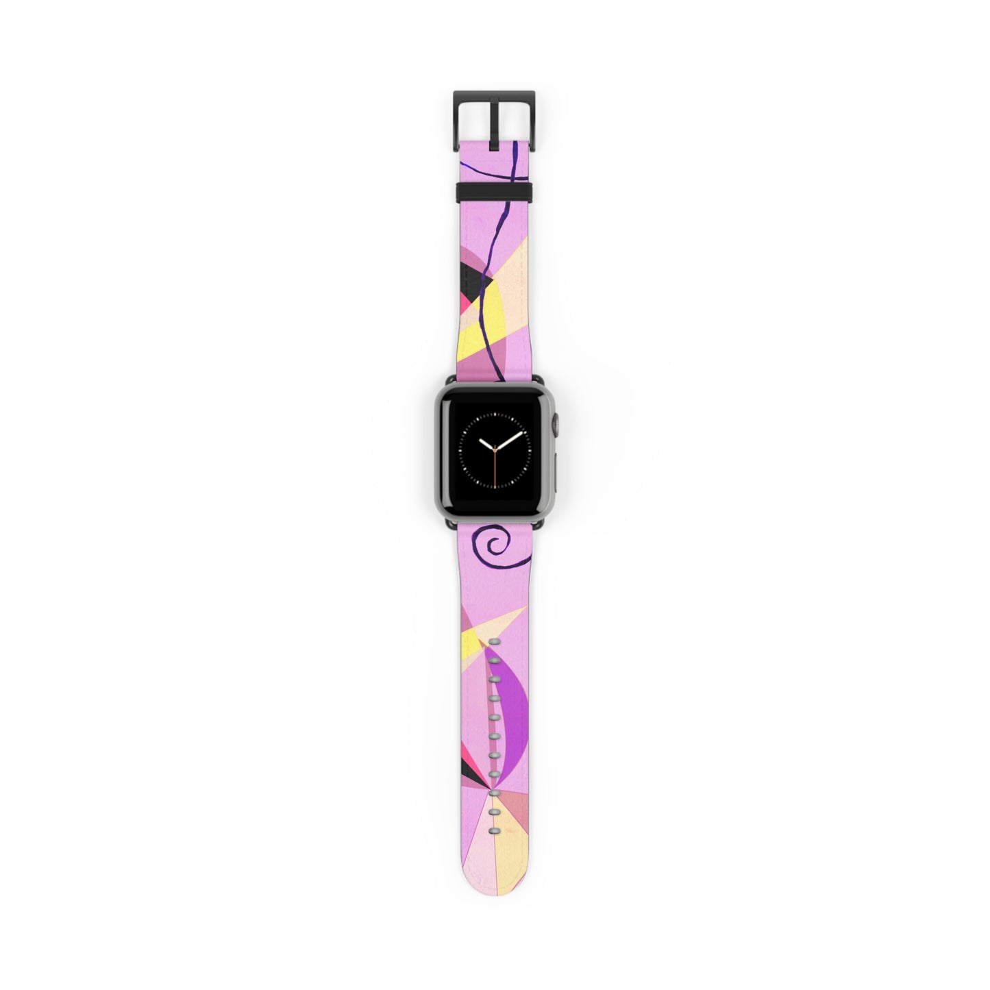 Abstract Series, Fun Lilac and Yellow tone faux leather Watch Band by artist Marie Frederique